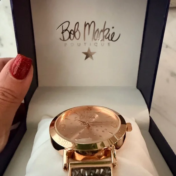 Bob Mackie Rose Gold and Black Women's Watch - Picture 5 of 6